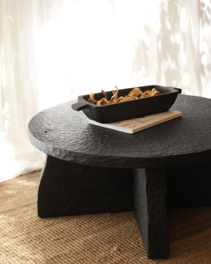 MESA BAGUS REDONDA NEGRA 80X35