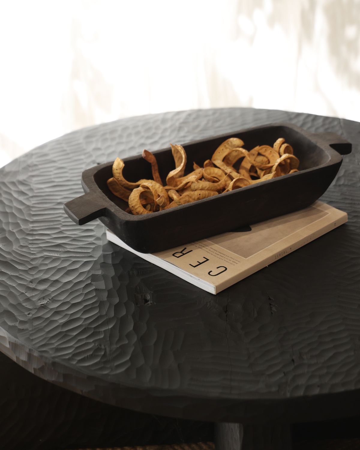 MESA BAGUS REDONDA NEGRA 80X35