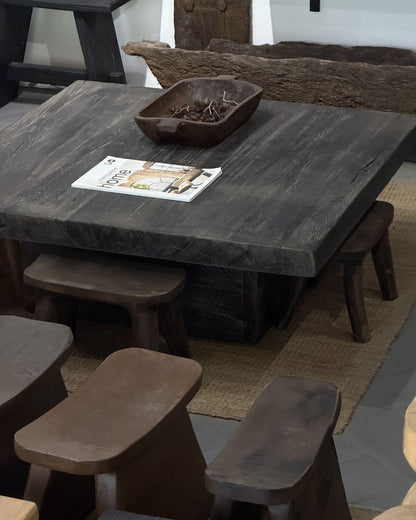 MESA VELANÉ NEGRO CENIZA 100X100X35